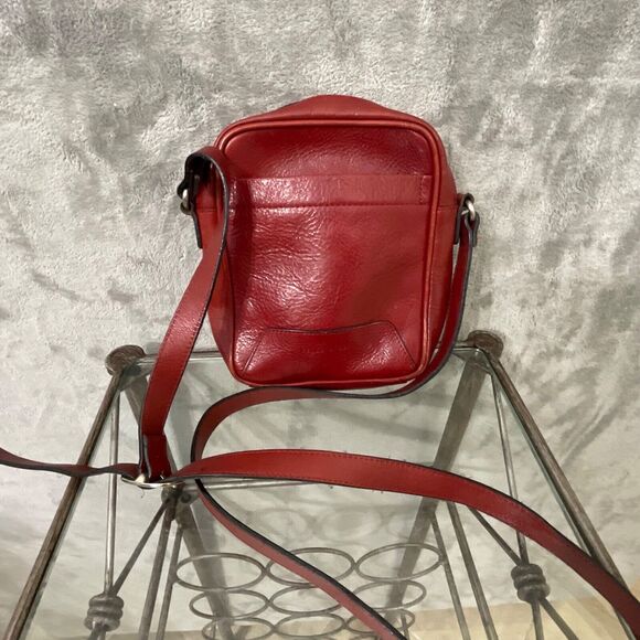 WILSONS LEATHER Pelle Studio Red Leather Bag Crossbody Purse - Picture 6 of 16